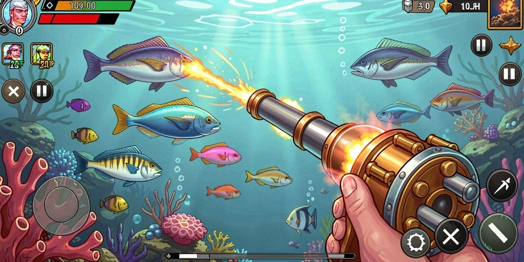Tangkapan layar menampilkan gameplay seru dalam level yang menantang.